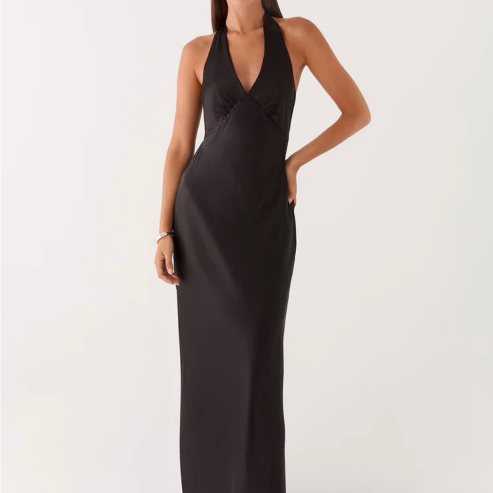 Peppermayo Black Halter Maxi Dress